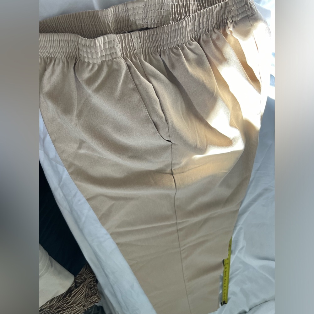 Tan Size 14 Alfred dinner elastic waist with pockets k.